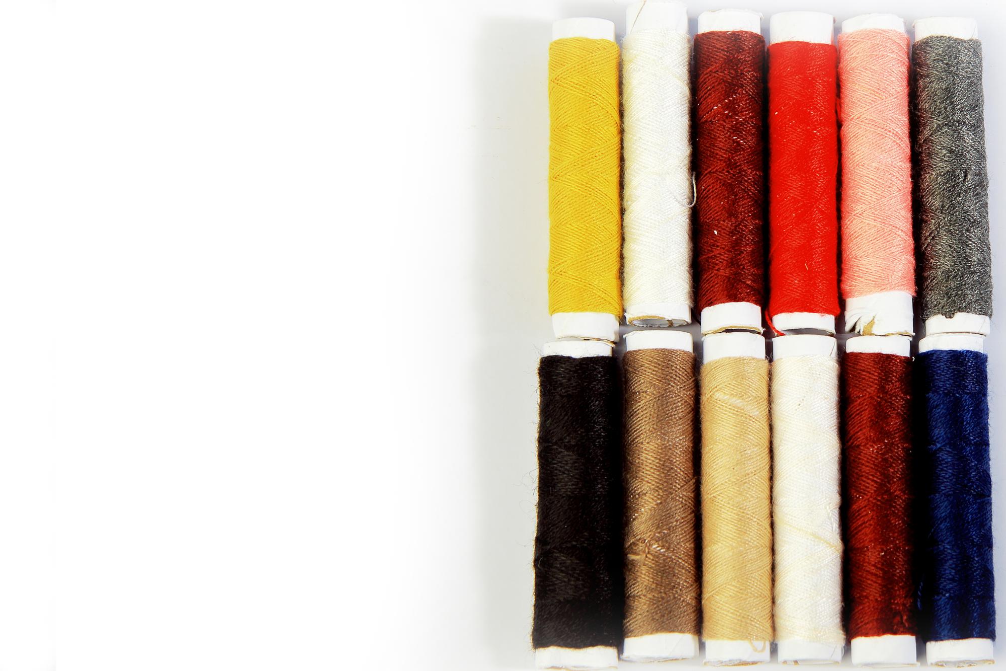 Sample of three embroidered swatches